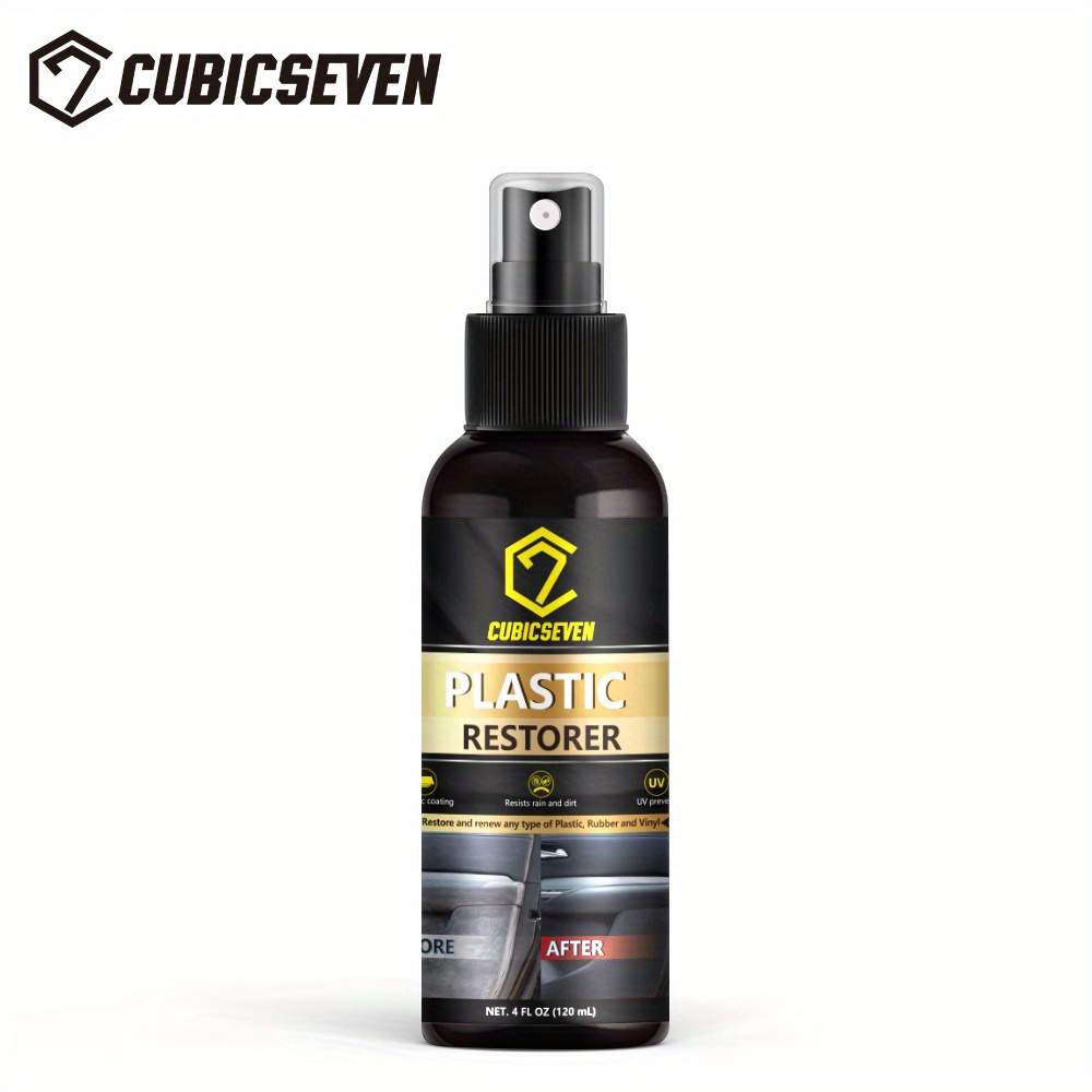 TEMU Cubic Plastic Refurbishment 120ml Automotive Plastic Repair Coating Agent Automotive Plastic Rubber Exterior Repair Cleaning Refreshing Repair Light Sealing Brightening