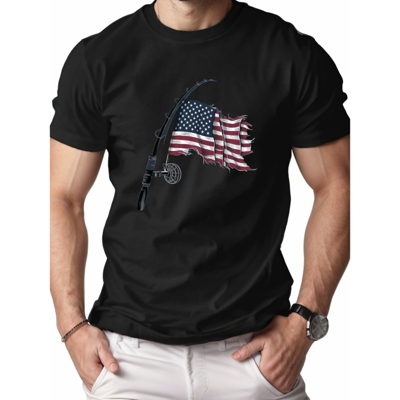 

Patriotism Fishing Pure Cotton Men's Tshirt Comfort Fit