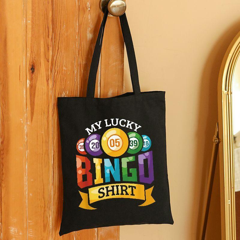 

1pc, "my " Printed Canvas Tote Bag, Large Capacity, Casual Shoulder Bag For Shopping, Parties & Holidays