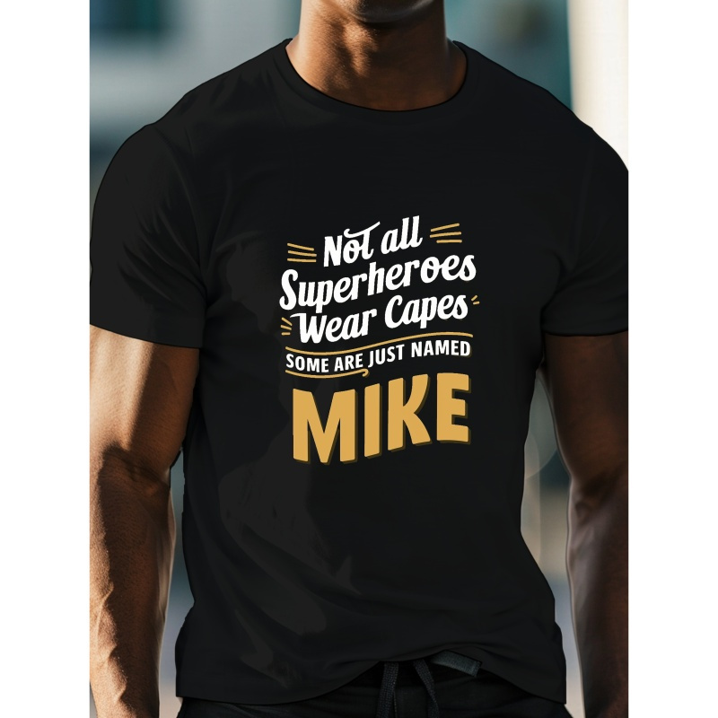 

Superheroes Mike Print Men's Plus Size Casual T-shirt, Breathable Lightweight Summer Top For Big & Tall, Trendy Daily Wear