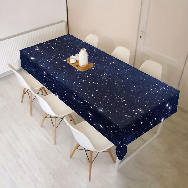 Image of [product] 1pc At Of The 21st Century, Theme Party Decorations, Tablecloths, Space, Starry Decorations, Night Sky, Starry Sky Birthday Party Tablecloths, Super