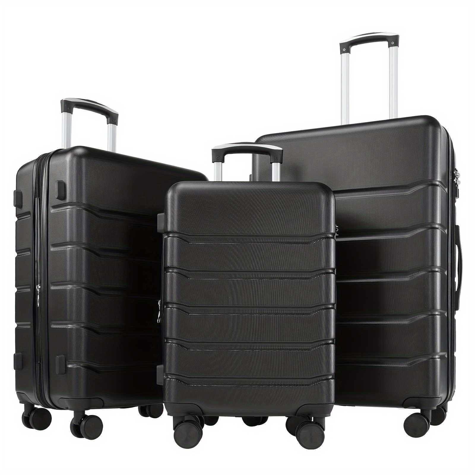 

3pcs/set Luggage Sets With Double Spinner Wheels, Lightweight Hard Shell Abs Suitcases With , Rolling Travel Luggage Sets