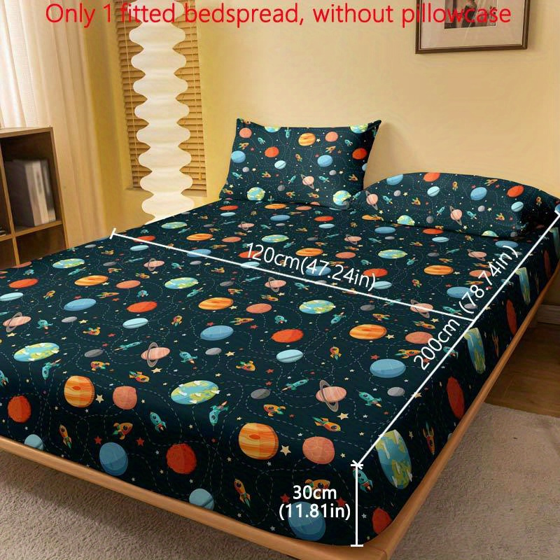 TEMU - Brushed Sheet - Soft, Polyester & Spaceship For Bedroom And ,