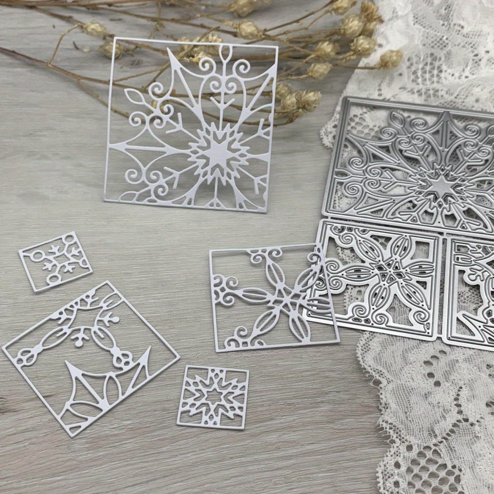 

Fantasy Snowflake Metal Cutting Dies - Silver Gray - Scrapbooking, Card Making, Stencils - 13cm/5.12inch