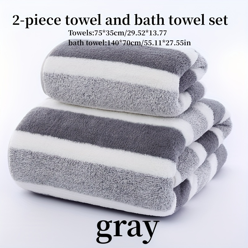 

2pcs/set Quick-drying Microfiber Towel Set - Luxuriously Soft & Super-absorbent, Ideal For Sports, Bath, Gym, Beach, Travel & Outdoor Adventures - Compact, Portable, And Dries Rapidly