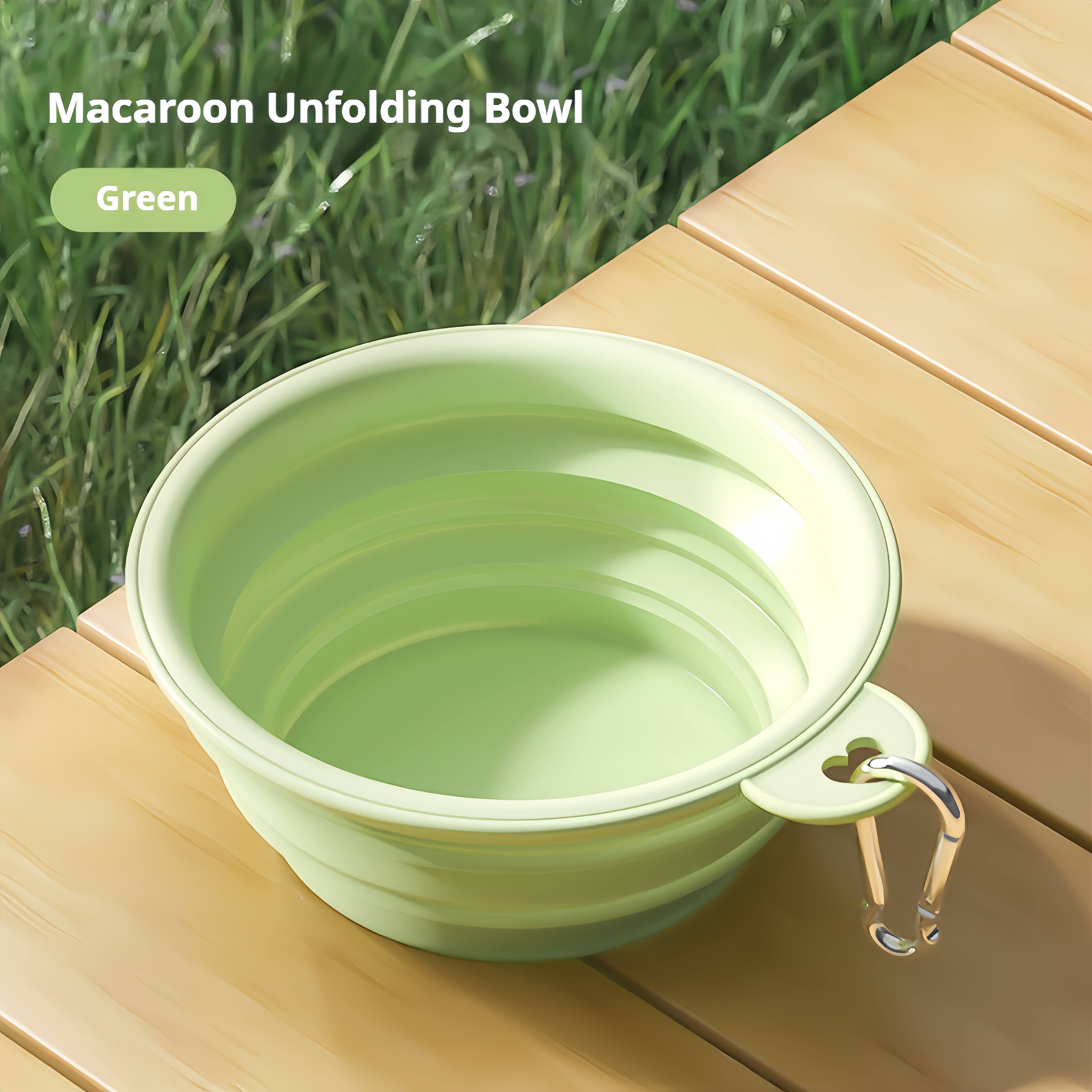 Collapsible Dog Bowl Folding Dog Travel Water Bowl Rim Portable Pet Feeding Bowl For Outdoor Hiking,macaron Yellow , And Green