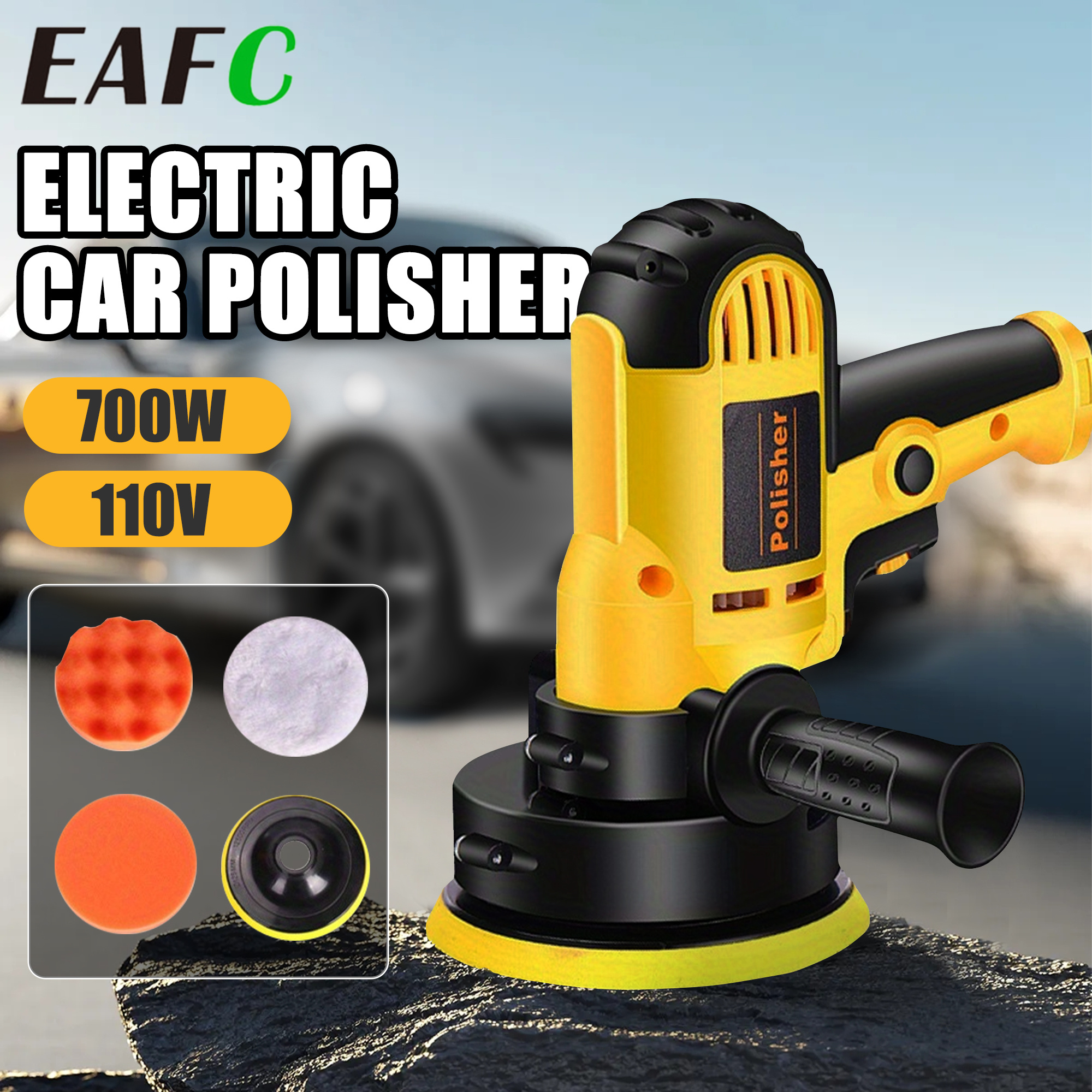 

Electric Car Polisher & Waxer, Us Plug 700w 125mm Base Variable Speed, Professional Polisher Perfect For Grinding, Polishing, Waxing Car Furniture