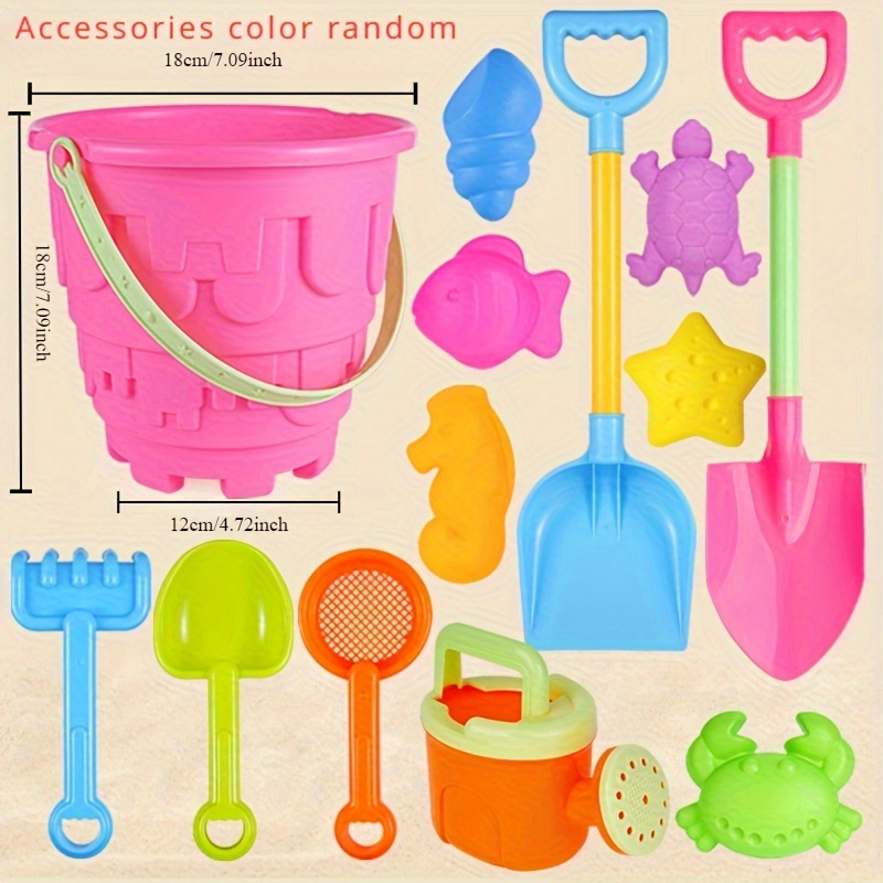 Beach Toy Set For To Play With Water And Sand Large Sand Shovel Beach Bucket Sand Digging Tool Timer Accessories, Random Colors