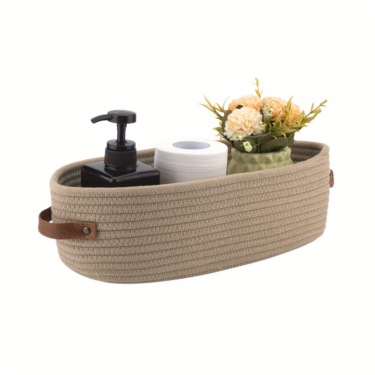 TEMU Organizer, Basket With Dual Handles - For Desktop Organization & Toilet