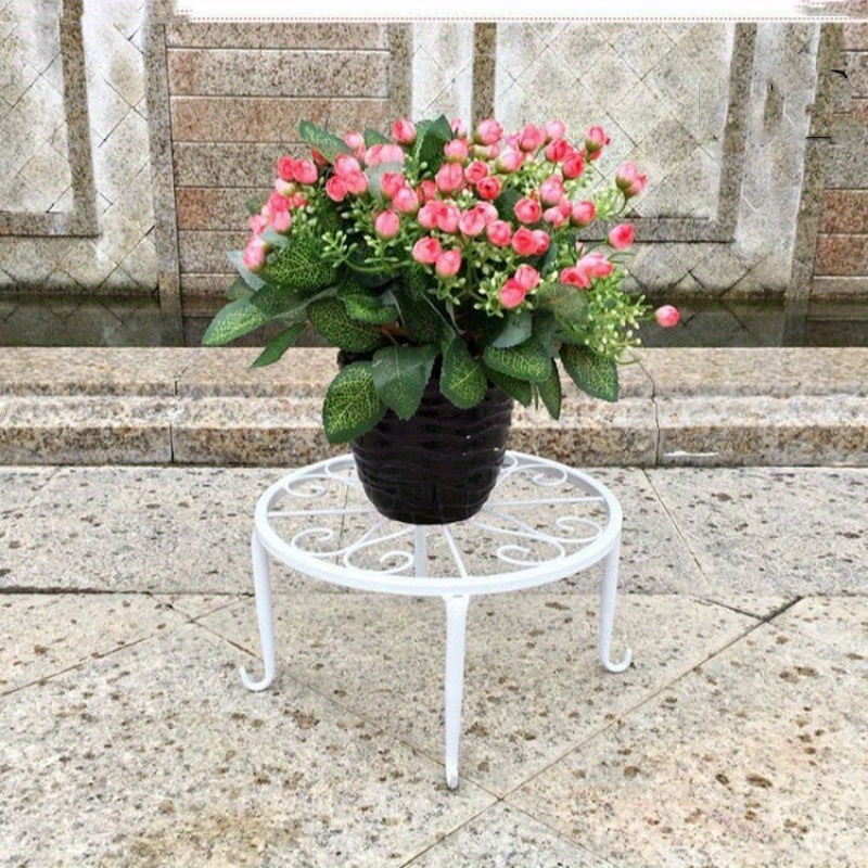 

3pcs Set Vintage Floral Metal Plant Stand - Rust-proof, Indoor/outdoor Garden Flower Pot Holder