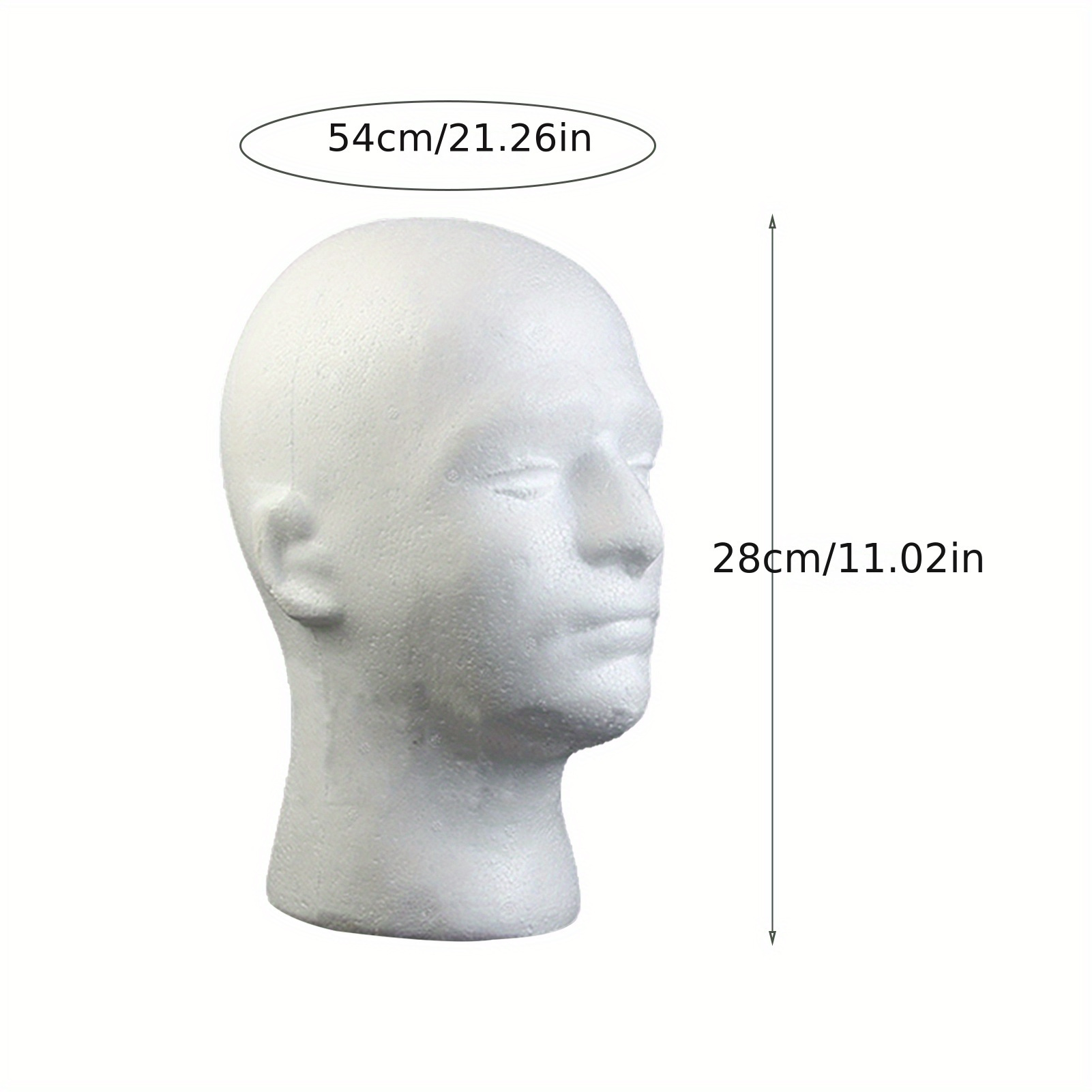 1pc Male Mannequin Head Model - Lightweight, Durable, and Realistic Polystyrene Foam Wig Stand - Perfect Display for Hats, Headphones, and Accessories, DIY Head Model with Easy Setup details 0