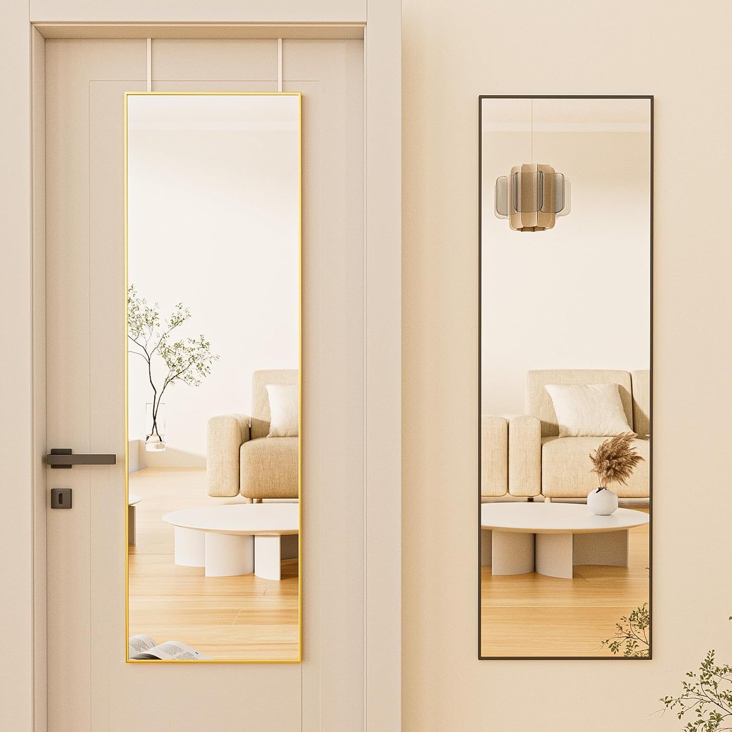 42.5 x 14 Inch Full Length Metal Door Mirror discount with Adjustable Hook