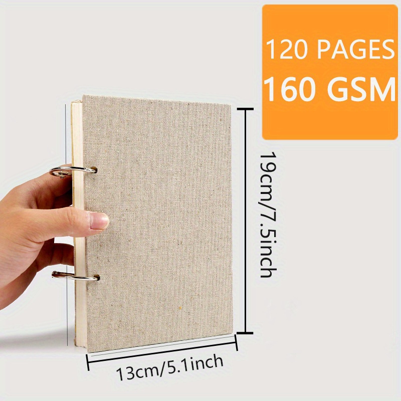 TEMU Sketching Painting Sketchbook 5.64oz Linen Cover Art Notepad Drawing Book Sketchbook Linen