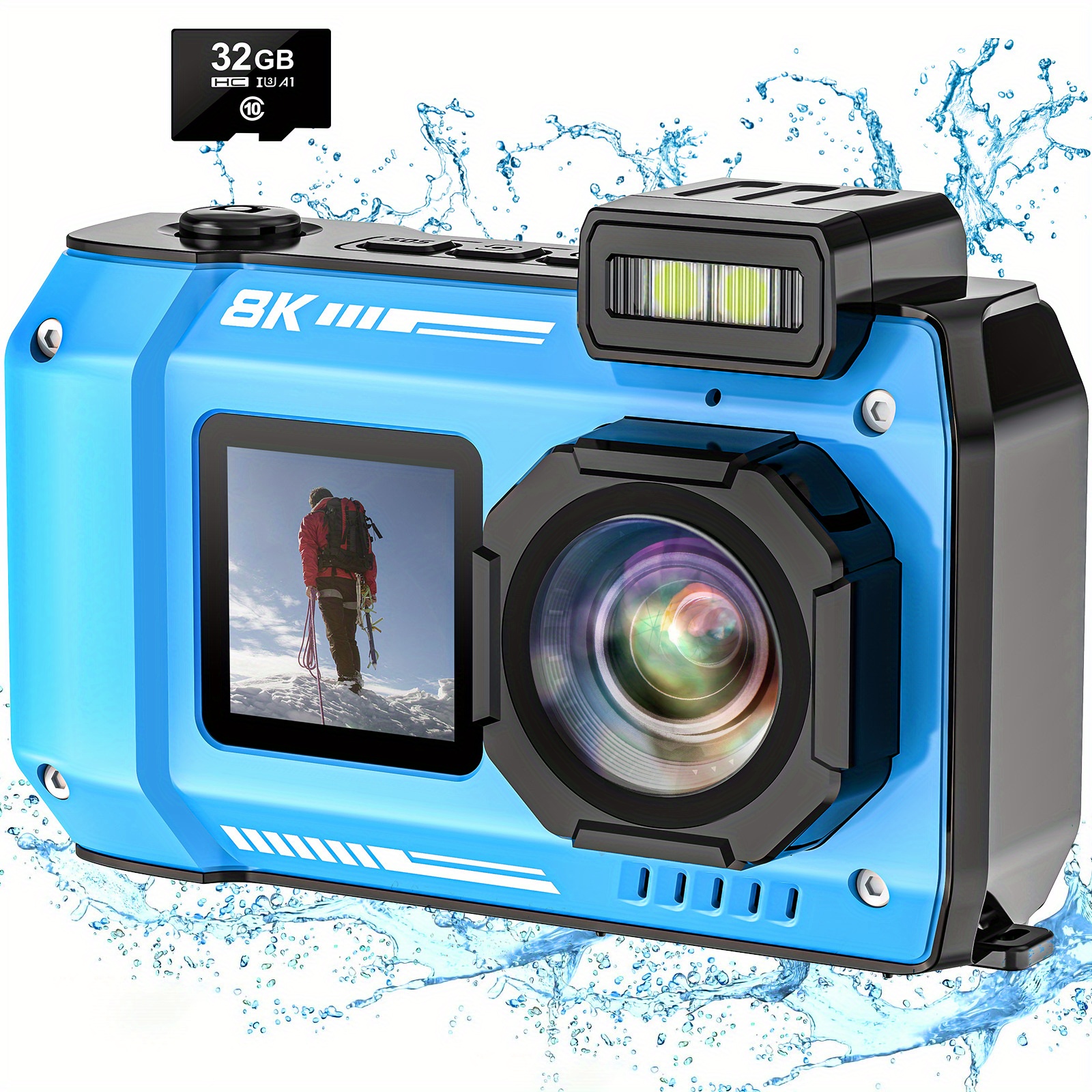 

8k Camcorder With 18x Zoom With Autofocus And Long-life Battery For Diving And Snorkelling