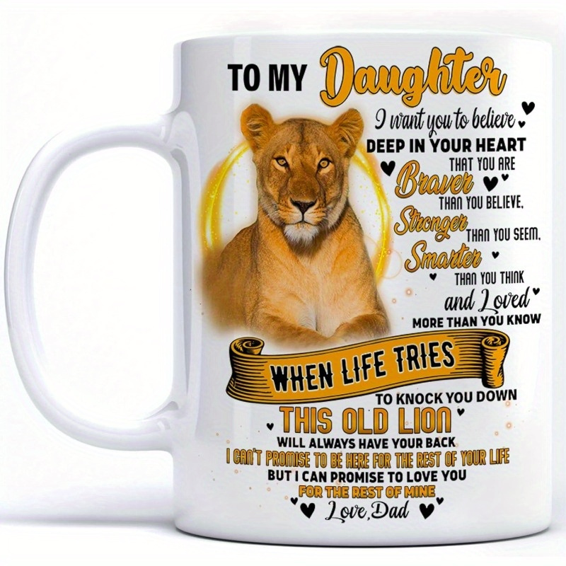 

1pc, 11oz Ceramic To My Daughter Mug From Dad - Funny Party Mug For Family