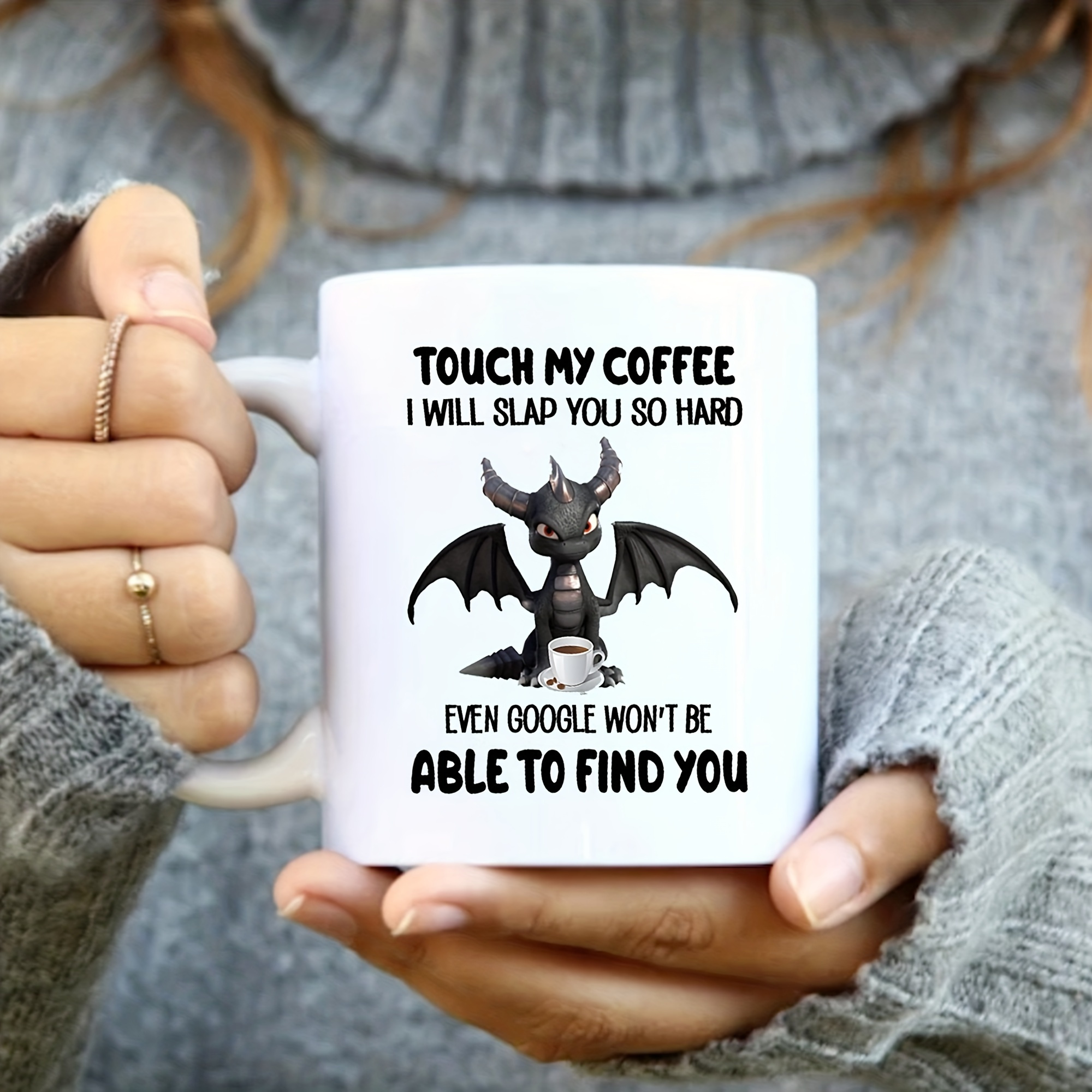 

1pc Dragon Coffee Mug - Funny And Sarcastic Design - 11oz Ceramic Cup For Summer Drinks And Travel - Perfect Birthday Gift