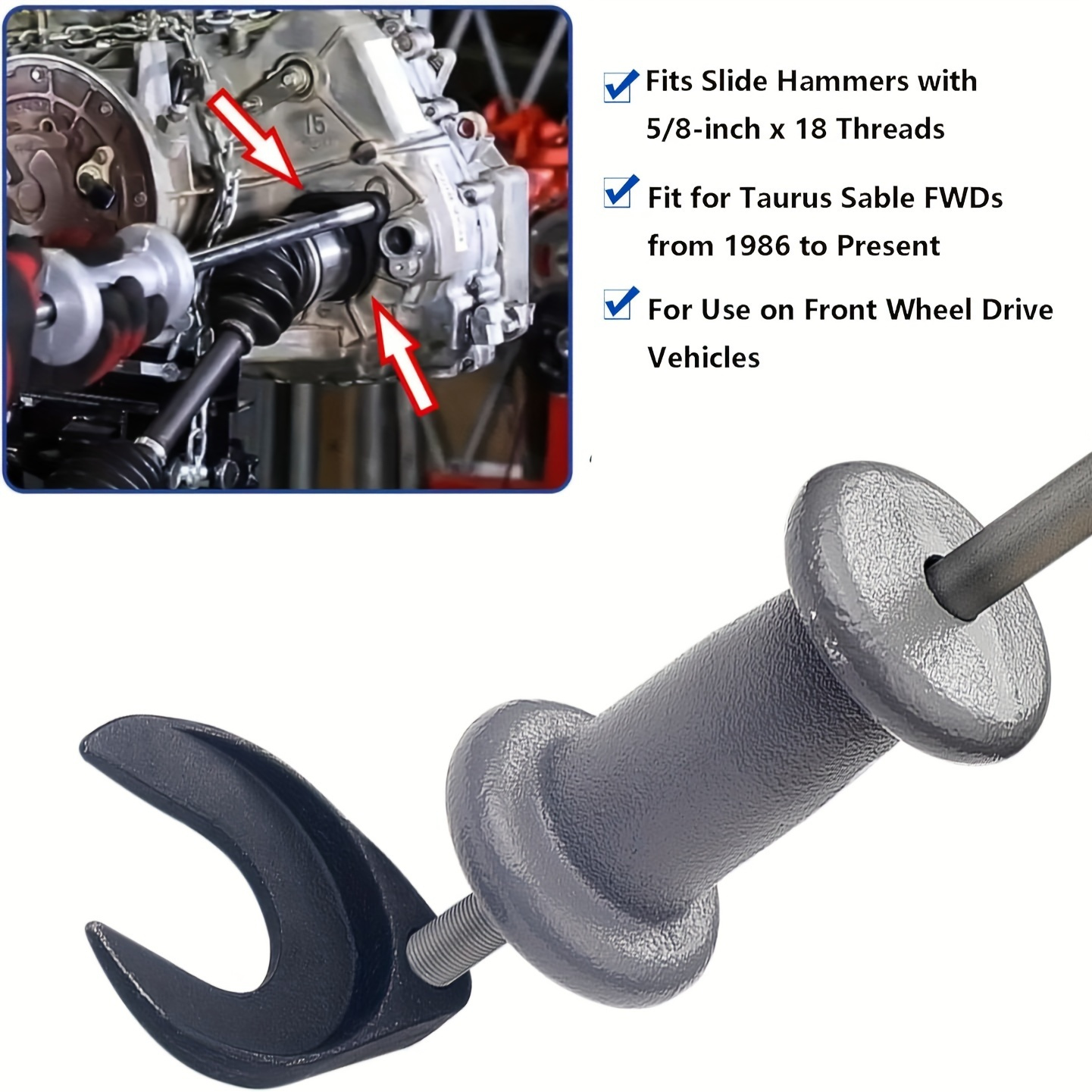 

48mm Cv Axle Joint Puller Tool - Carbon Steel, Fits Most Vehicles, Compatible With Slide Hammer For Easy Front Wheel Drive Disassembly