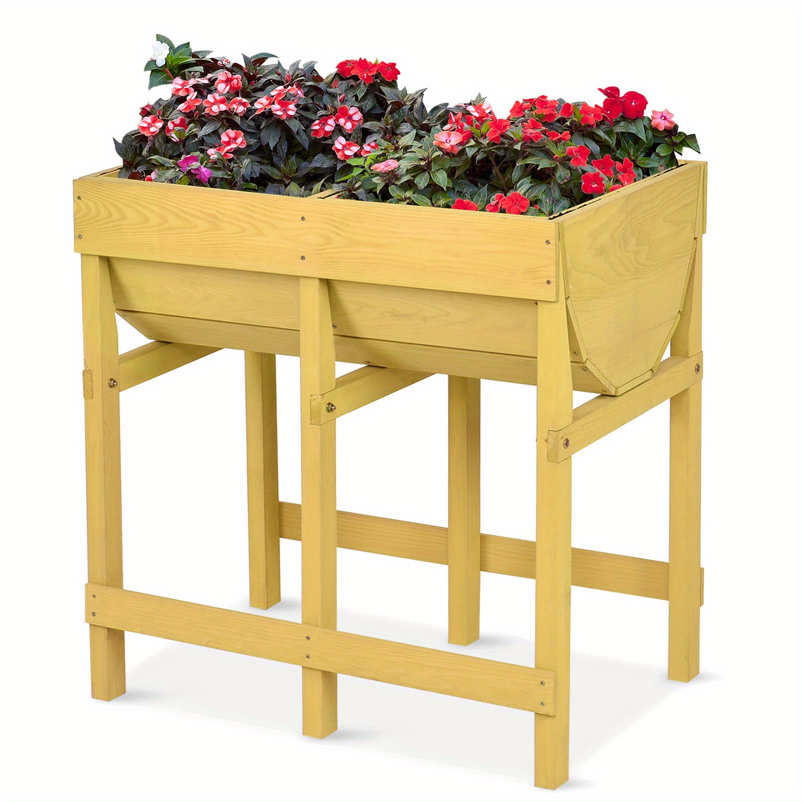 

Maxmass Wooden Raised V Planter Elevated Vegetable Flower Bed Planting Free Standing