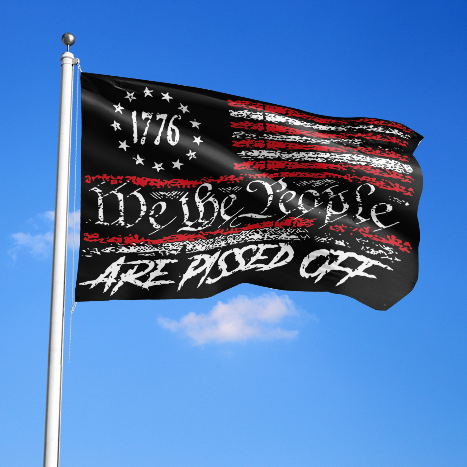 

1pc 1776 We The People Pissed Off Design Flag, 3x5ft Polyester Banner With Double Stitched Edges, Universal All-season Outdoor & Indoor Decor With 2 Grommets For Garden, Home, Party & Multipurpose Use