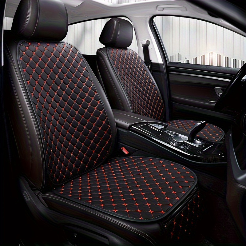 

Embroidered Faux Leather Car Seat Cushion - Comfortable, Anti-slip Front Single Seat Pad For All