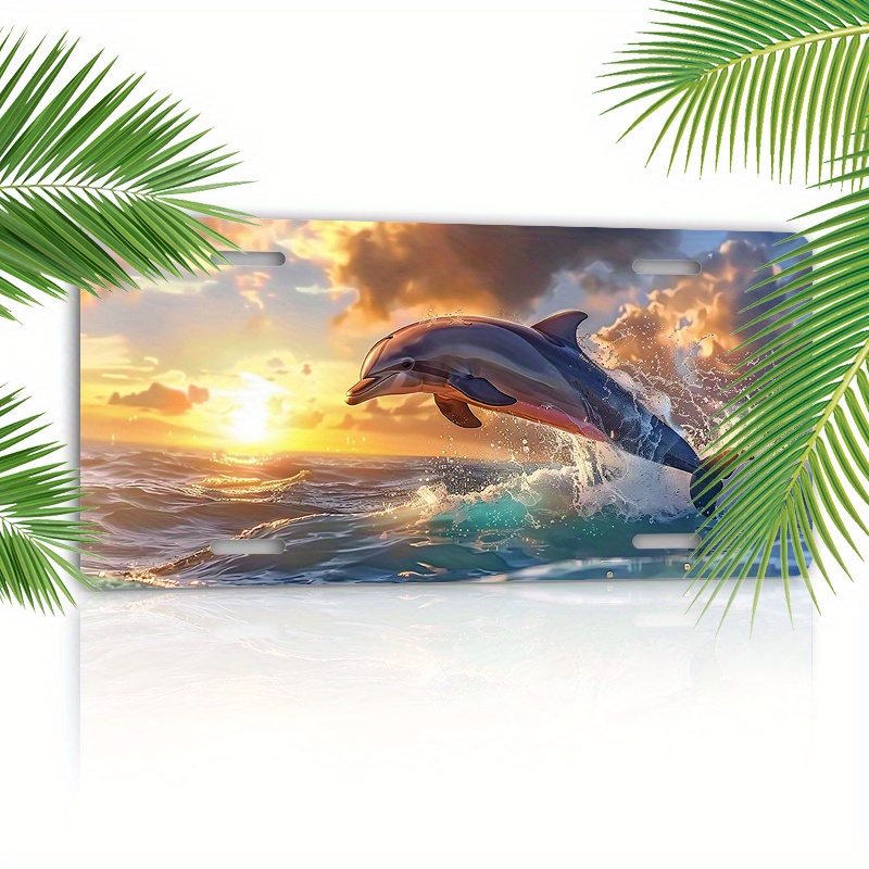 

Beautiful Dolphin Aluminum License Plate Cover - 6x12" | Waterproof, Anti-rust & Weather Resistant | Perfect Gift For Car Enthusiasts &