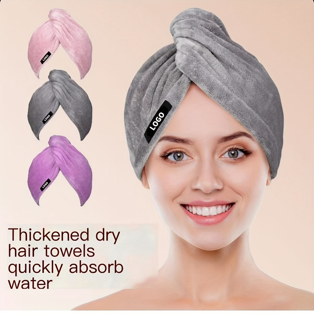 pieza toalla microfibra espesa cabello rápido Temu Ecuador