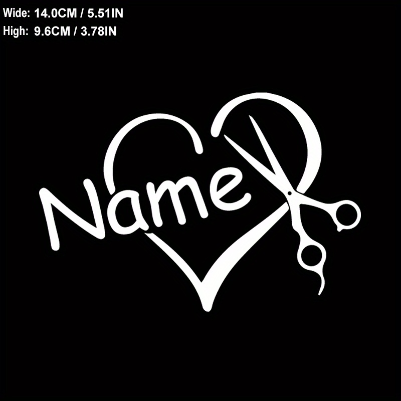 

Custom Pvc Hair Stylist Decal - Personalized Name Heart & Scissors Design - Vinyl Sticker Magnet For Salon Decor - Unique Gift For Hairdresser