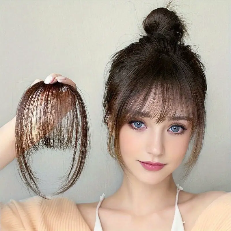 spring summer air bangs seamless wigs light thin bangs natural invisible seamless bangs for women with bangs cute sweet wig accessories for daily details 2