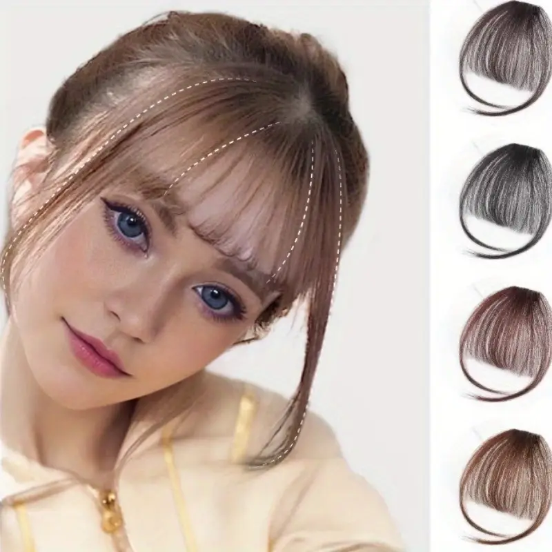 spring summer air bangs seamless wigs light thin bangs natural invisible seamless bangs for women with bangs cute sweet wig accessories for daily details 1