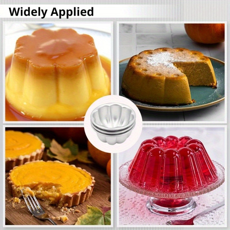 

5pcs/10pcs/set Pudding Cup Mold Mini Slot Cake Pot Non Stick Jelly Mold Quick Heating Aluminum Alloy Baking Cup Mold