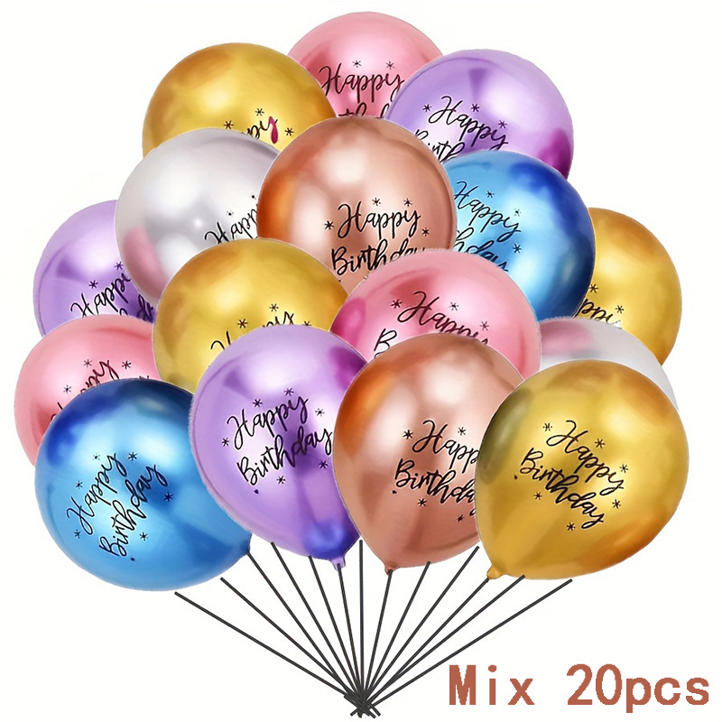 

20-pack Vibrant Metallic Latex Balloons - Perfect For Birthdays, Weddings, Graduations & More - Versatile Party Decor For All Ages