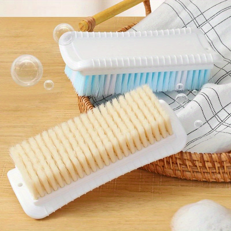 TEMU 2pcs Enlarged Heavy-duty Laundry Brushes, With Non-slip Handle And Soft-firm Bristles - Gentle Scrubbing, Suitable For Delicate Fabrics, Shoes,