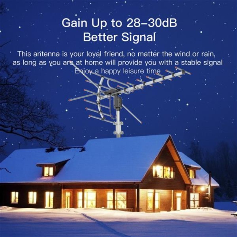 

Ta-001 360°rotation Uv 45-230mhz/470-860mhz 15-22db Outdoorn Antenna Black