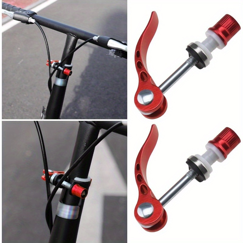 2Pcs Aluminum Alloy Bike Quick Release Seatpost Clamps M6x65mm Bicycle Seat  Skewers for Road and Mountain Bikes Durable Lengthened Locking Lever