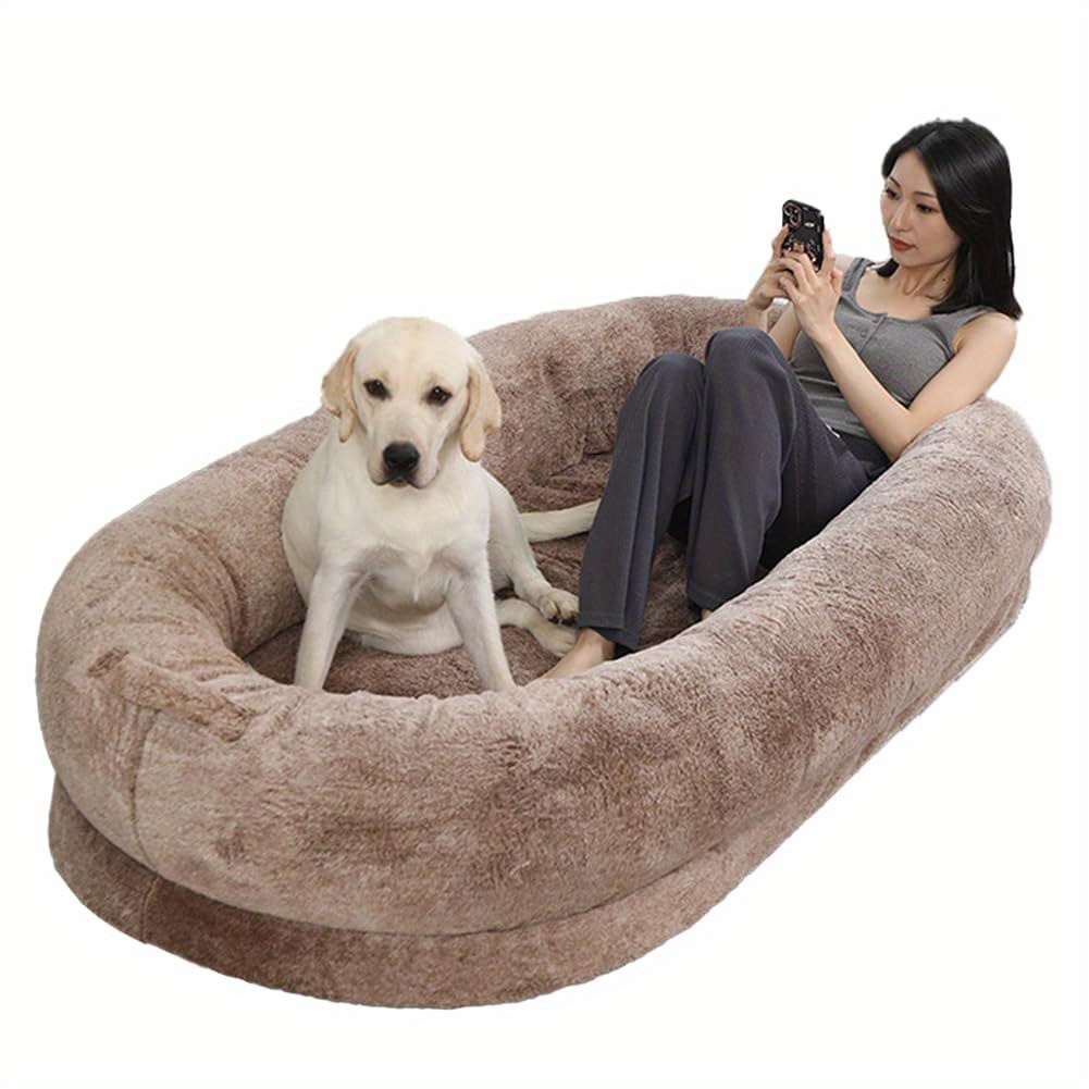 extra large plush human dog bed 72 x43 x11 bean bag chair Temu