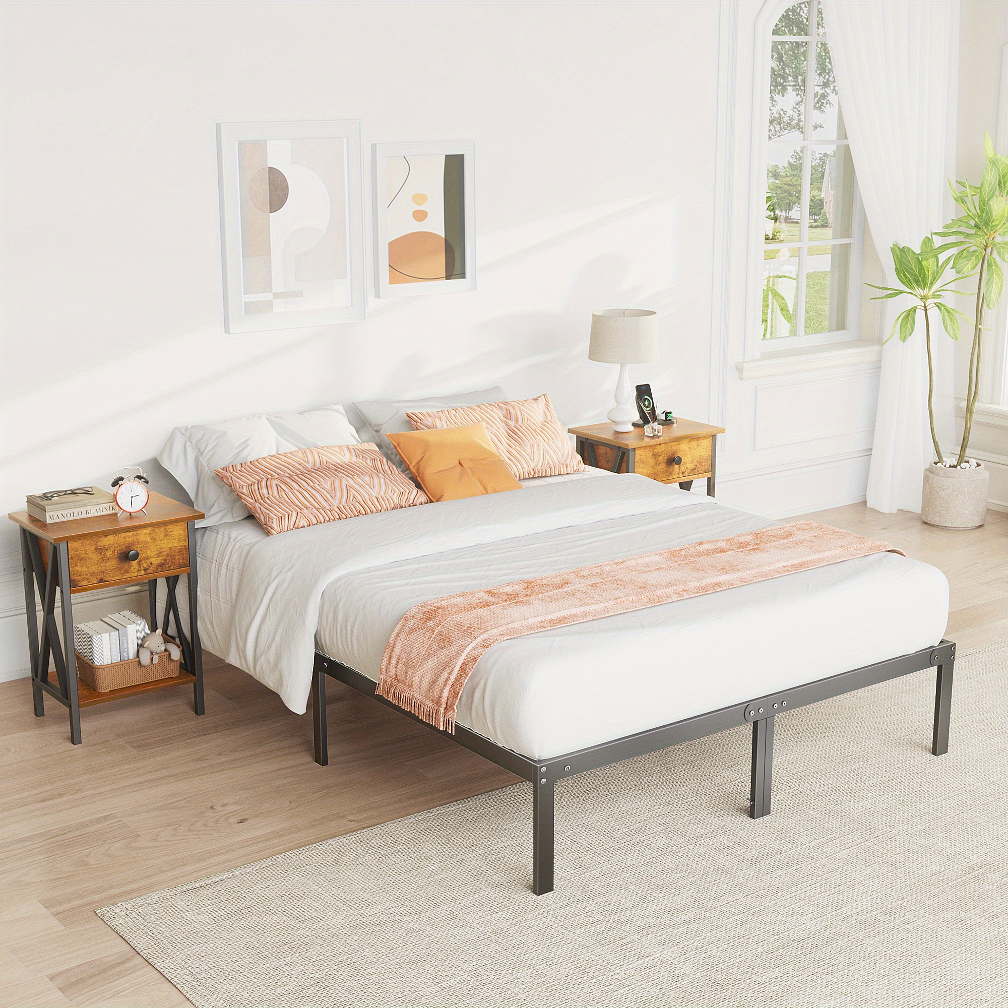 

Modern Metal Bed Frame - Sturdy Platform With Ample Under-bed Storage Space, No Box Spring Needed, Durable And Long-lasting Construction