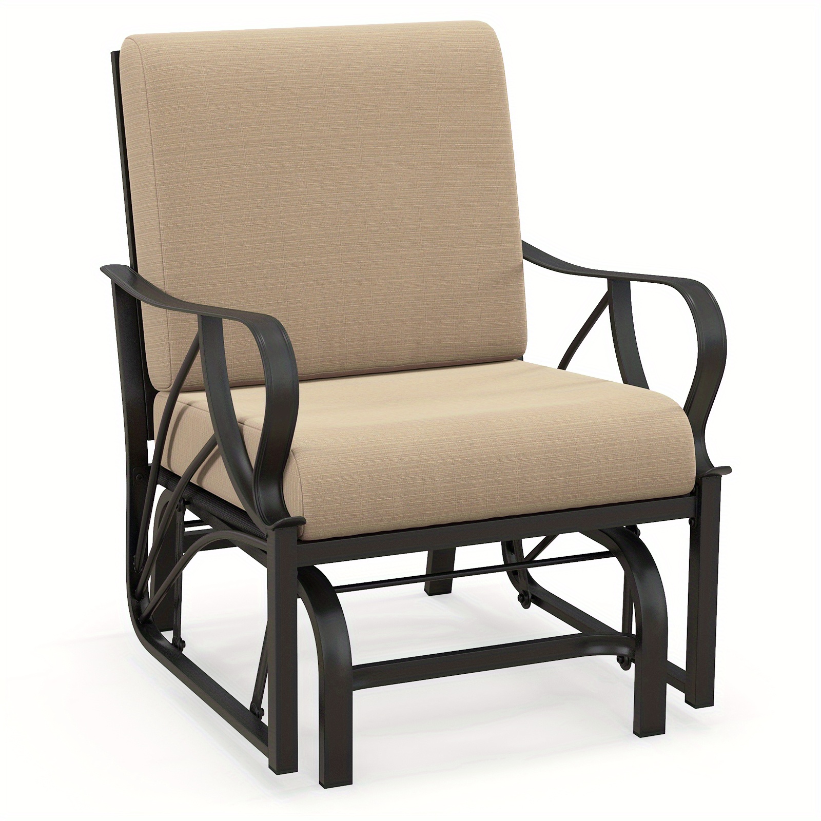 

Multigot Patio Rocking Chair W/cushion Heavy-duty Metal Frame Smooth Glider Outdoor