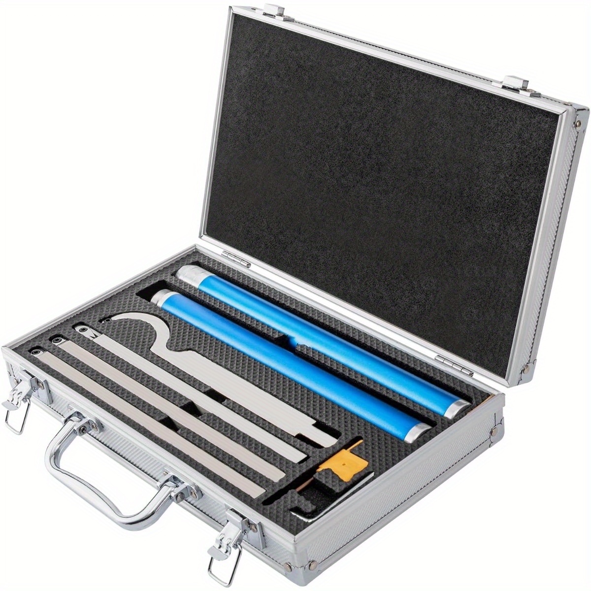 TEMU Wood Turning Iron Carbide Tipped Wood Turning Tool Set Gooseneck Turning Tool Set With Cutter Extension Handle And Aluminum Carrying Bag