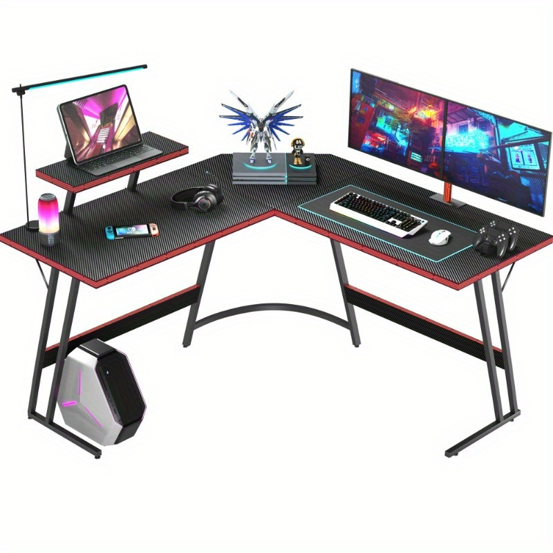 

L-shaped Gaming Desk 51 Inches Desk With Removable Monitor Riser