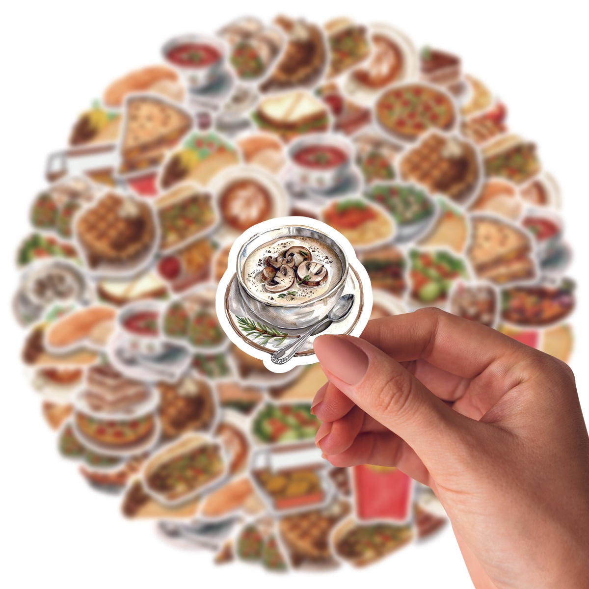 Image of [etori] 46pcs (23 X 2) Stickers For Western Style Meals Like Hamburgers And Pizzas, Recommended For Cartoon Decoration And Creative Decorative Stickers. For Photo Album, Diaries, Cup, Laptop