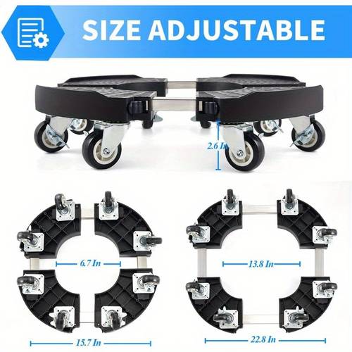 plant caddy with wheels heavy duty with 8 lockable casters rolling plant stand adjustable for 8 inch 22 inch outdoor indoor large dolly with wheels heavy duty 330lbs capacity