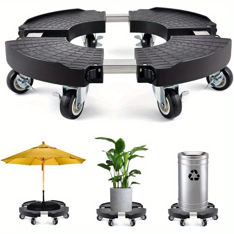 plant caddy with wheels heavy duty with 8 lockable casters rolling plant stand adjustable for 8 inch 22 inch outdoor indoor large   dolly with wheels heavy duty 330lbs capacity