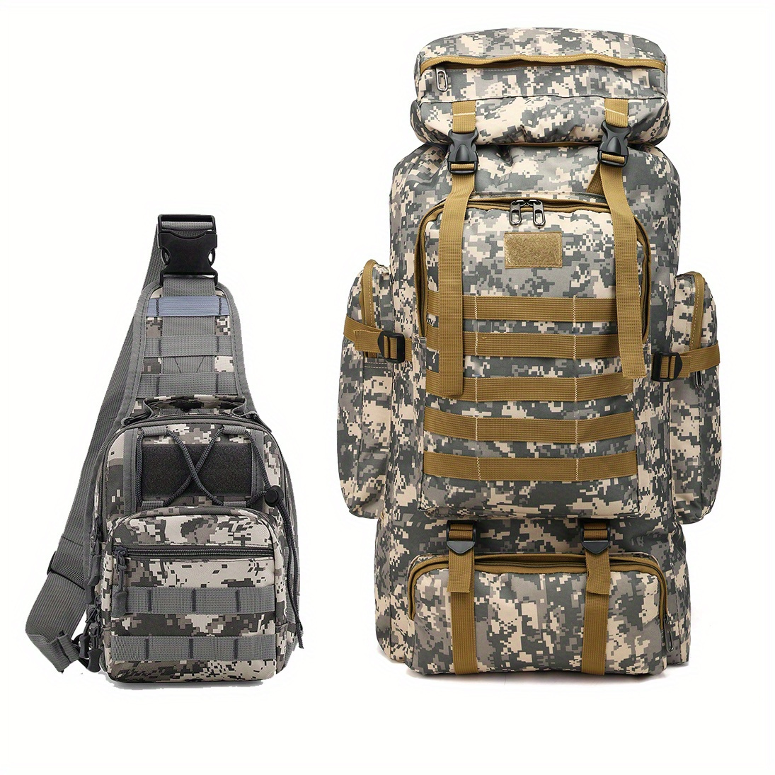 

2 Large-capacity Camouflage Backpack Hiking Bag Outdoor Backpack