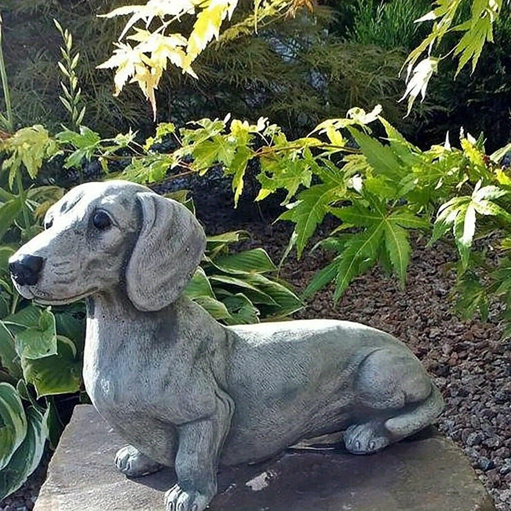 

Statue Garden Decoration - Statue, Patio Lawn Resin Dog Sculpture, Outdoor Interior Decoration, Lawn Statue, Dog Memorial Gift For Dog Lovers (dachshund)