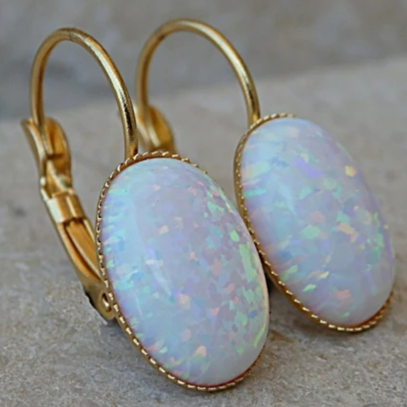 

Bridal Opal Earrings For Bride Earrings, Oval Opal Earrings, Birthstone Earrings, Opal Jewelry