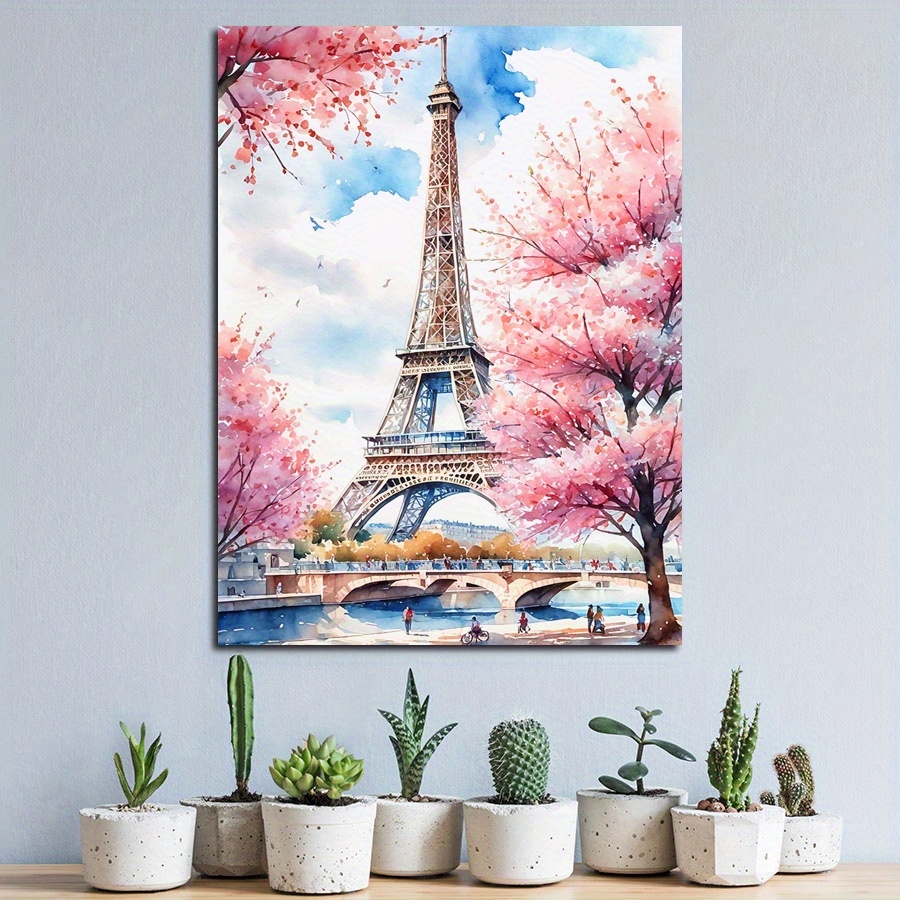 

Eiffel Tower Paris Canvas Poster - Frameless Wall Art For Home & Office Decor, Perfect Gift For Living Room, Bedroom, Kitchen, Cafe