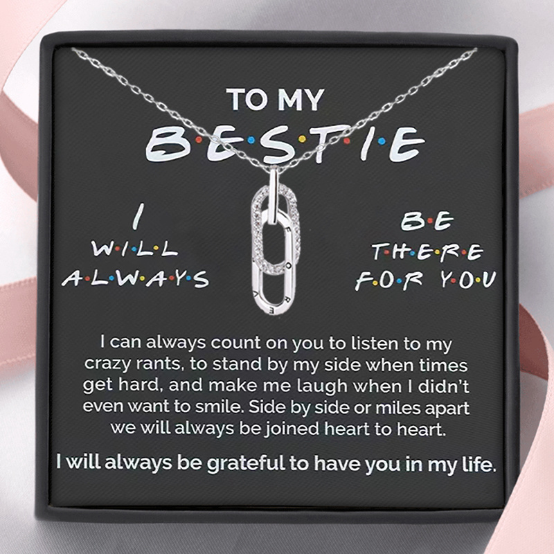 TEMU To My Bestie Necklace, Friendship Gift Birthday Gifts Fashion Jewelry Necklace Christmas Gifts