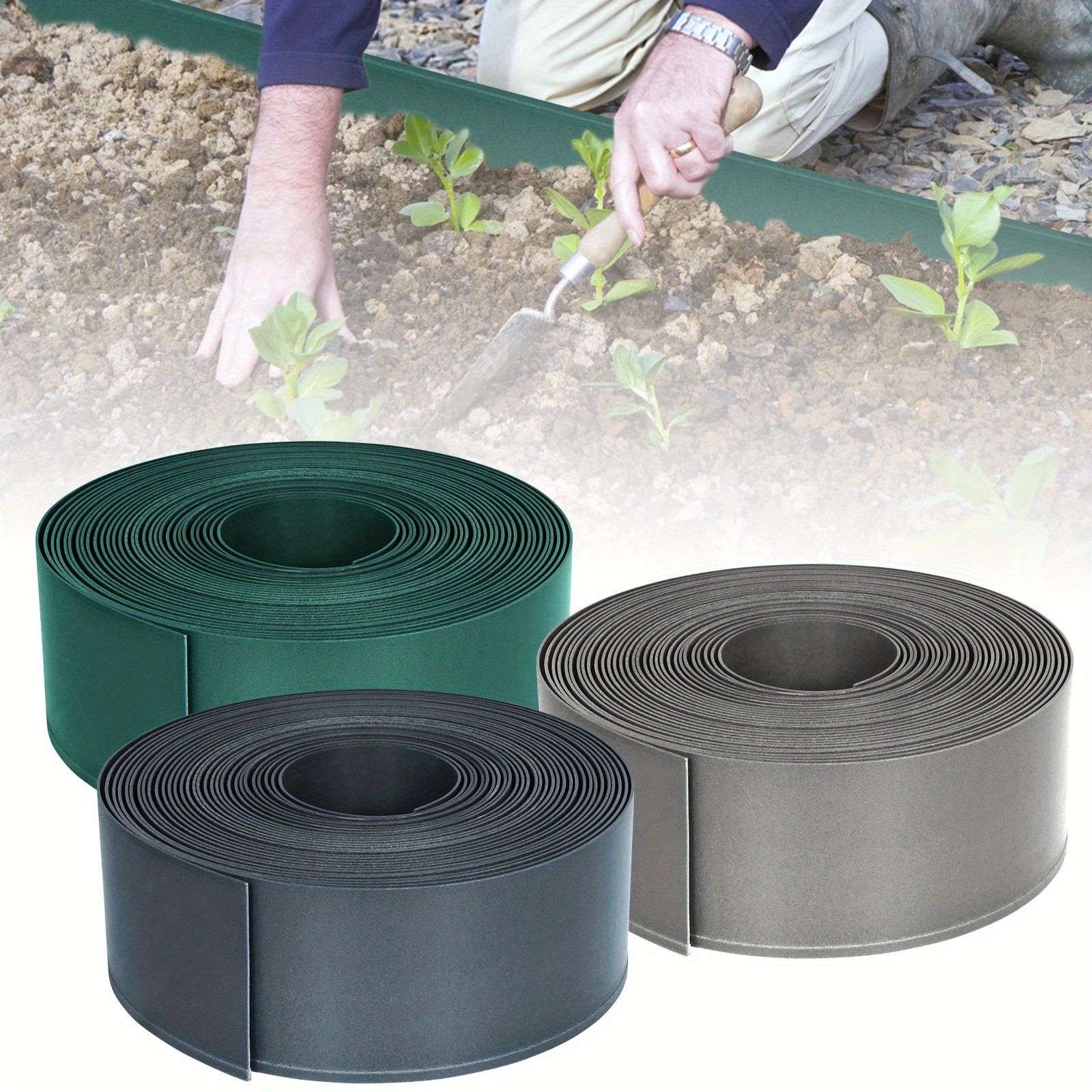 

Froadp Lawn Edging Plastic Anthracite 20m, Bed Edging, Lawn Edging Lawn Edging Mowing Edge, Easy To Process