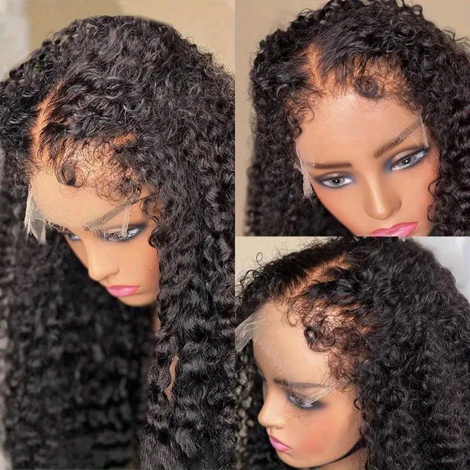 

Human Hair Wigs 4c Edges Baby Hair 13x4hd Transparent Lace Frontal Wig Curly Human Hair Wig Brazilian Lace Closure Wig