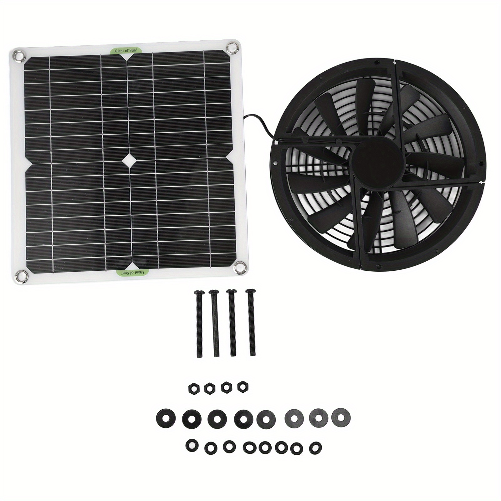 

Solar Panel Fan Kit 10in 100w Waterproof Solar Panel Round Ventilation Case Exhaust Fan For Chicken Coop Greenhouse Shed